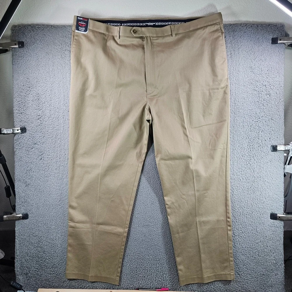 Roundtree‎ & Yorke TravelSmart Khaki Pants Mens 52x32 Big Man Chinos NEW NWT